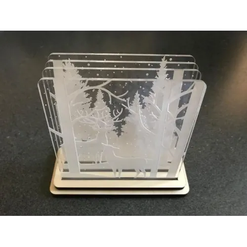  Shadow Box Coasters - Lagdelt hjorteskov SVG til laserskæring