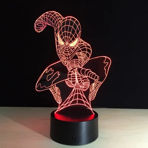  Spider-Man natlampe laserskærefil til akryl LED-lampe