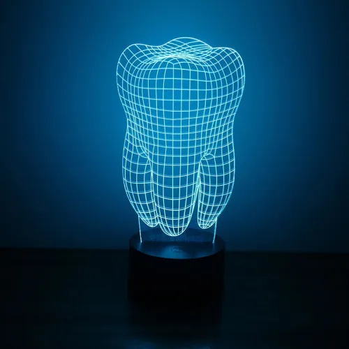  Tand 3D LED Natlampe Laserskærevektorfil