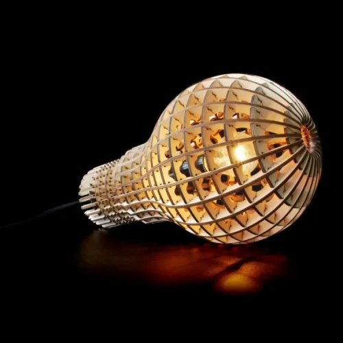  Stor lampe — Pæreformet laserskåret vektorskabelon til dekorativ belysning
