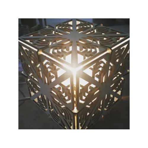  Geometrisk kubelampe laserskærefil - SVG DXF AI vektorskabelon