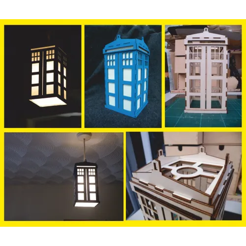  TARDIS-stil natlys laserskåret vektor skabelon