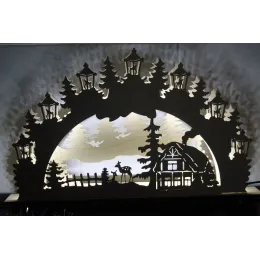 Luz noturna Casa na floresta