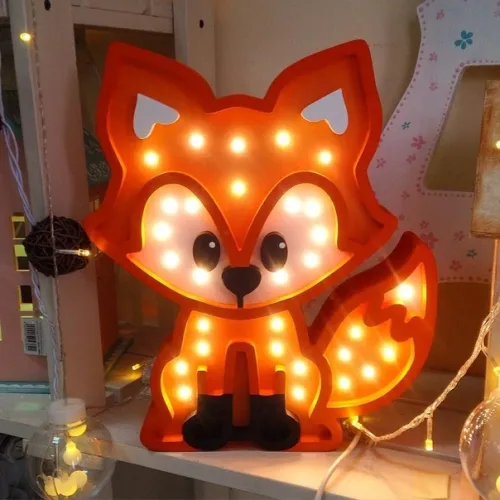  Fox Marquee Lamp SVG – Laserskåret vektorskabelon til oplyst dekoration