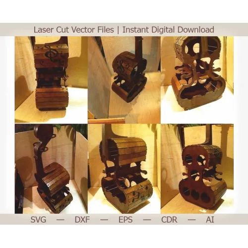  Minibar Cello - Laserskåret vektorskabelon (SVG DXF EPS AI CDR)