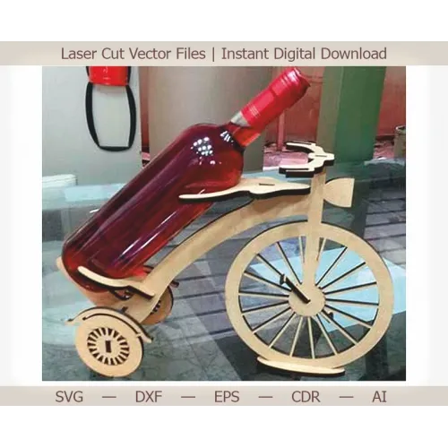  Cykelvinflaskeholder - Laserskårne vektorfiler (SVG DXF EPS AI CDR)