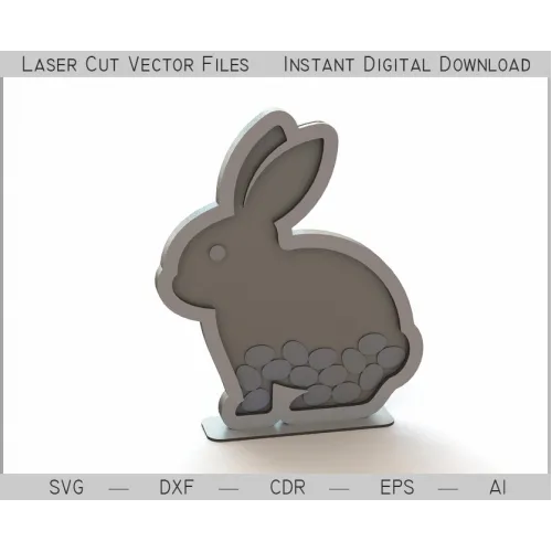  Zając Życzeń — Szablon Wektorowy Wycinany Laserowo (SVG, DXF, AI)