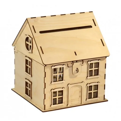  Spaarpot Huis Lasergesneden Vector Sjabloon