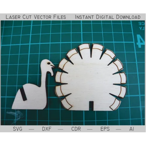  Påfugleservietholder - Laserskåret vektorfil (SVG DXF AI EPS CDR)
