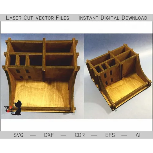  Laserskåret vektorfil - Organizer med mange rum (SVG DXF AI)