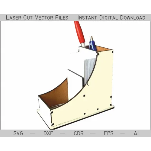  Laserskåret skrivebordsorganisator SVG — Pen- og notesblokholder