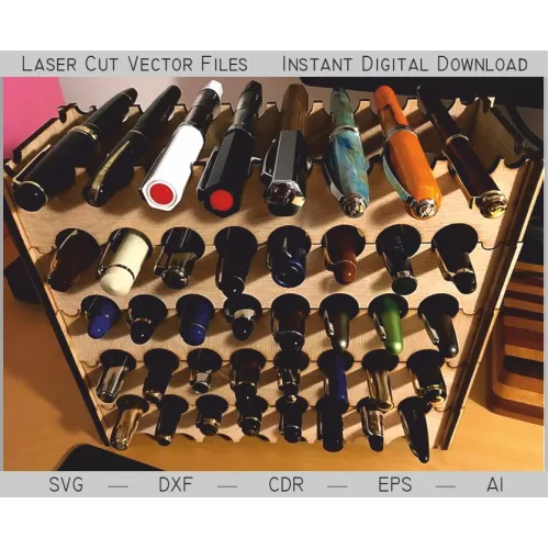  Laserskåret vektorfil — Kuglepenorganisator (SVG DXF AI EPS CDR)