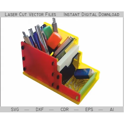  Laserskåret kontorbordorganisator vektorfil — SVG DXF AI EPS