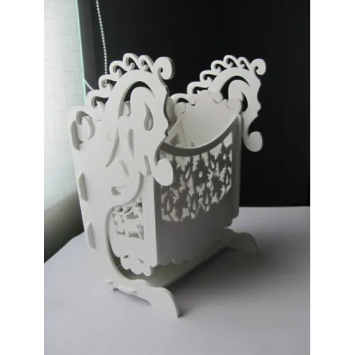  Træ Rocker Pen Holder Laserskåret Vektor Skabelon