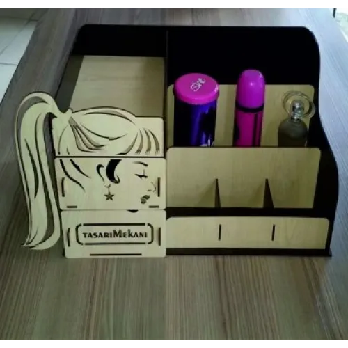  Desktop Organizer Laser Cut Vector Skabelon - Hestehale Pige Design