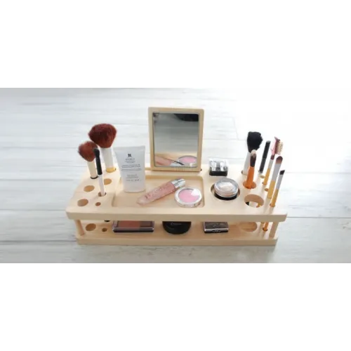  Makeup Organizer Laser Cut Vector File — Desktop Kosmetikstativ SVG DXF
