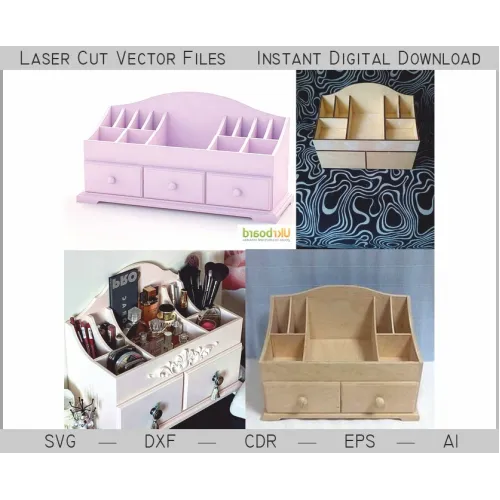  Laserskåret makeup-kommode-organisator vektorfil - SVG DXF EPS AI