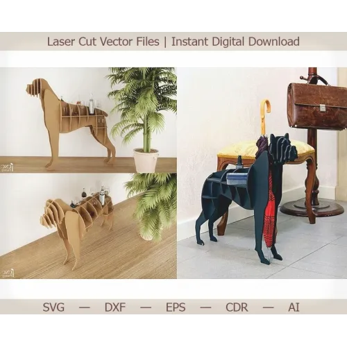  Boxerhundehylde Laserskåret vektorfil - Download med det samme
