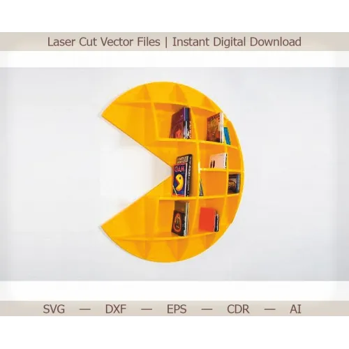  Pac-Man væghylde laserskåret vektorfil