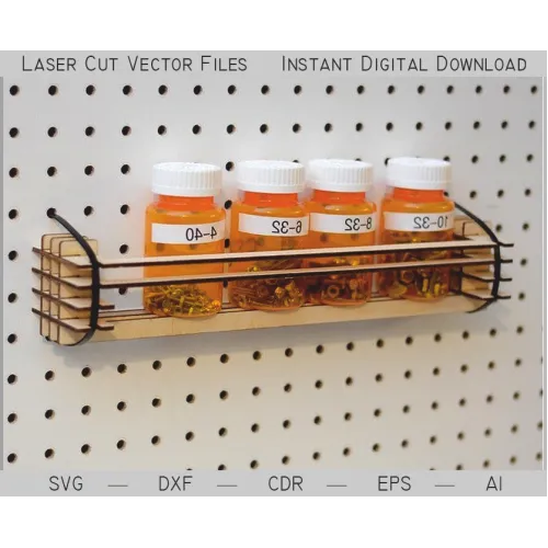  Pegboard krydderirækel laserskåret vektorfil