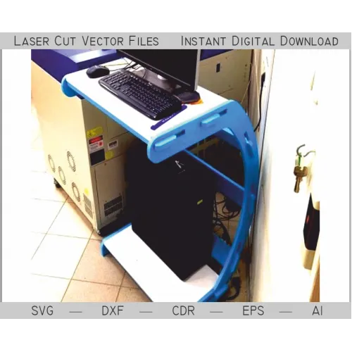  Laserskåret vektorfil — Computerstativskabelon (download med det samme)