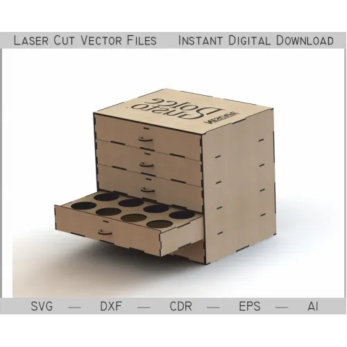  Laserskåret fil: Glasskuffeorganisator