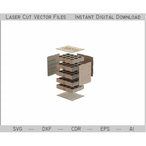  Laserskåret fil: Glasskuffeorganisator