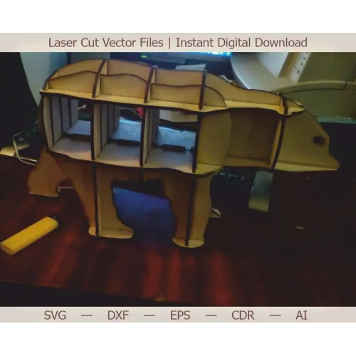  Laserskåret vektorfil med bjørnehylde — Download med det samme (SVG, DXF, EPS, AI, CDR)