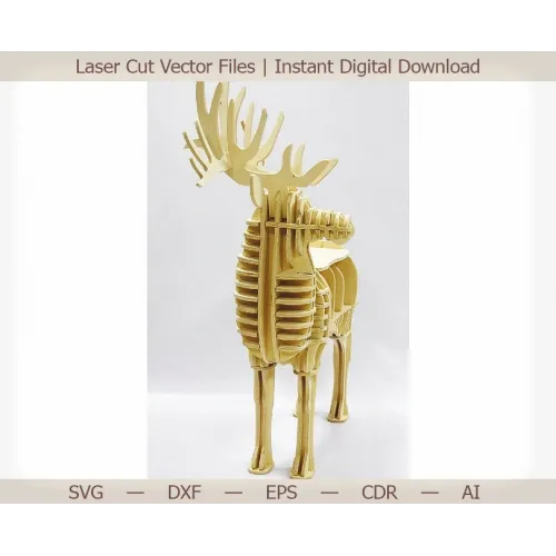  3D hjortehylde laserskåret vektorfil (SVG, DXF, EPS, AI)