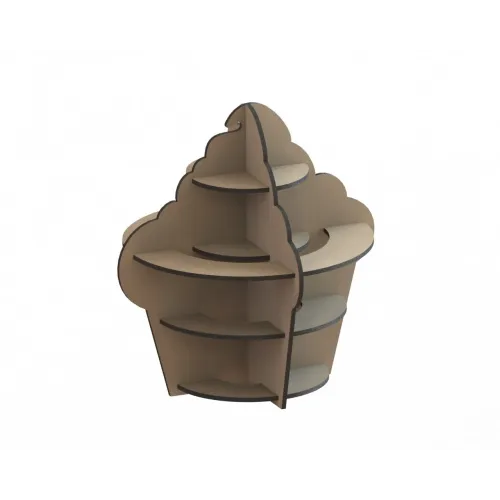  Cupcake Stand Laserskåret Fil - Lagdelt Cupcake Display SVG