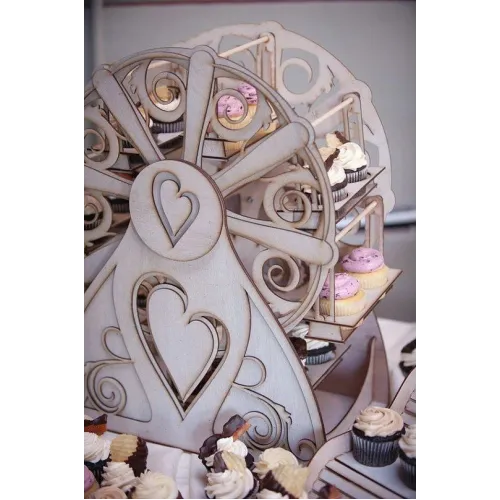  Pariserhjul cupcake stand vektor skabelon til laserskæring