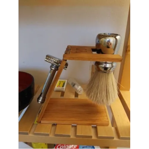  Barberkost og barberkniv stativ vektor skabelon til laserskæring