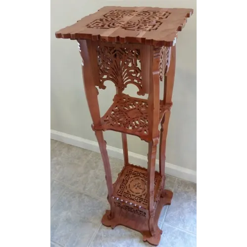  Italiensk stil 3-lags hylde laserskærefil – Ornate Plant Stand Vector