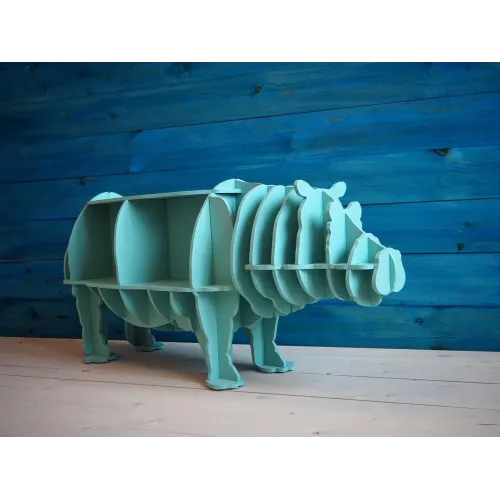  Behemoth Hippo-hylde — Laserskåret vektorskabelon til producenter