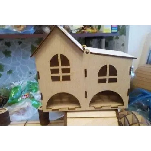  Gabarit de découpe laser pour maison de thé double