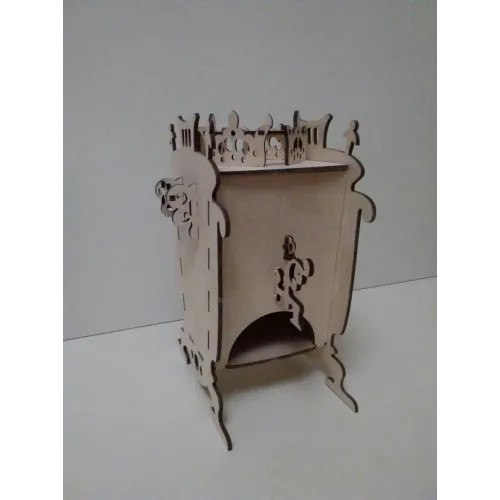  Sjabloon voor lasersnijden van een Samovar-huis, geschikt voor multiplex en acryl.