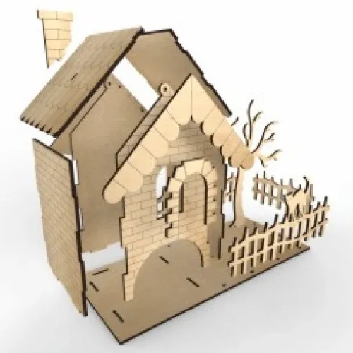  Modèle vectoriel découpé au laser pour maison de thé et arbre – Porte-sachets de thé SVG