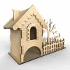  Modèle vectoriel découpé au laser pour maison de thé et arbre – Porte-sachets de thé SVG