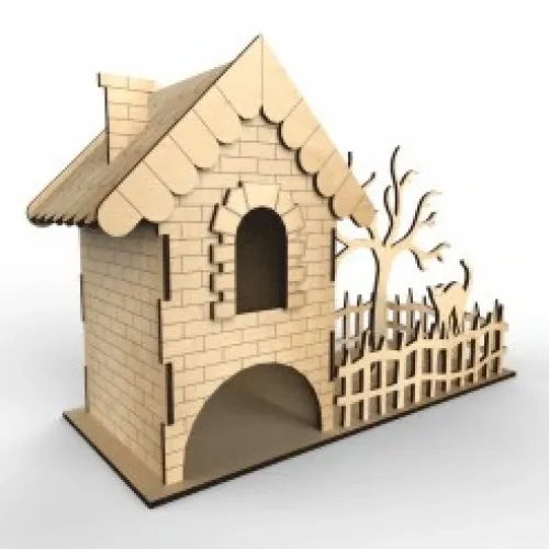  Modèle vectoriel découpé au laser pour maison de thé et arbre – Porte-sachets de thé SVG